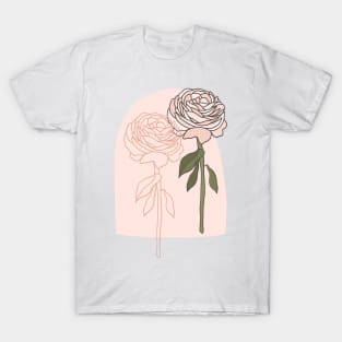 light pink rose gold flower T-Shirt